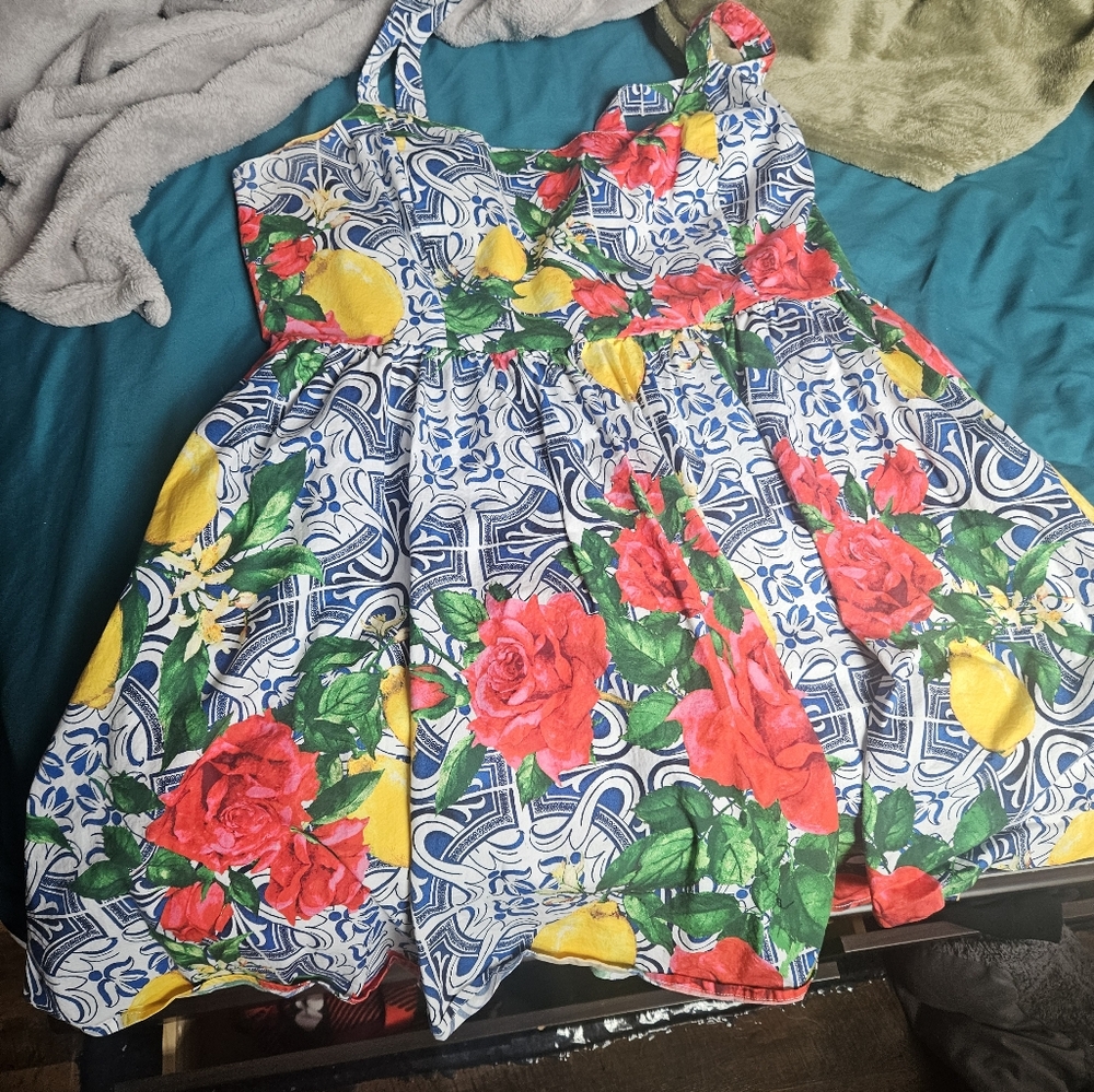 NY&Co Lemon and Flower Print Dress